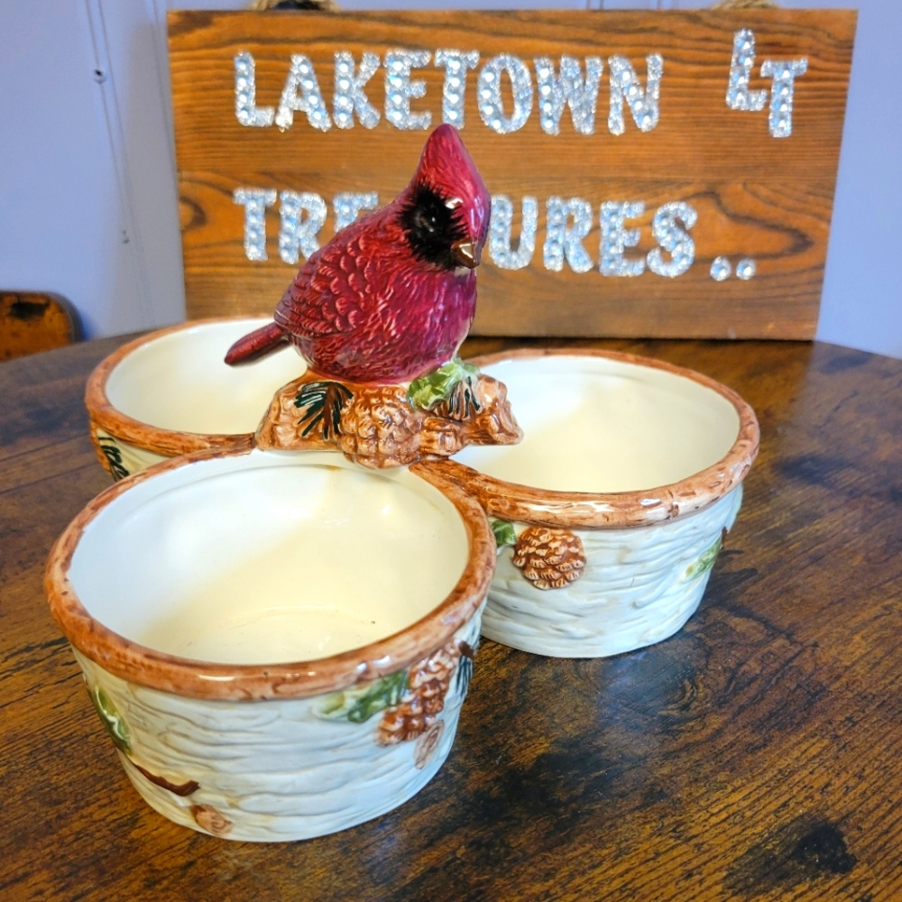 Vintage Knollwood by sonoma Ceramic triple Serving Dish